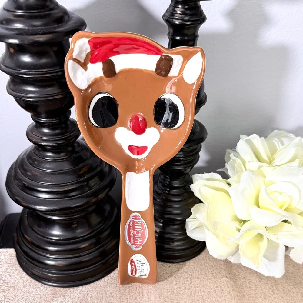 NWT RUDOLPH THE RED-NOSED REINDEER Ceramic Spoon Rest